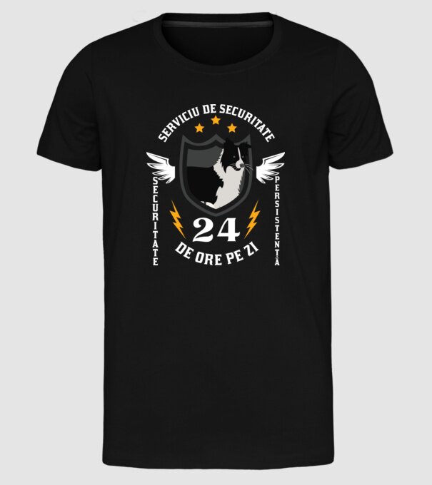 serviciu de securitate - securitate - persistență - 24 de ore pe zi model negru pe tricou