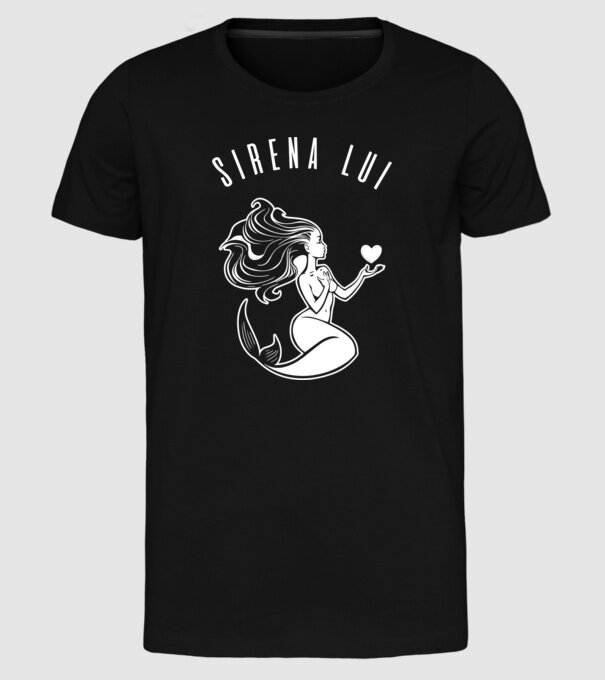 Sirena lui model negru pe tricou