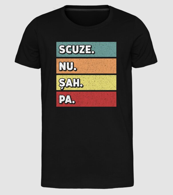 Sorry Cant Chess Bye model negru pe tricou