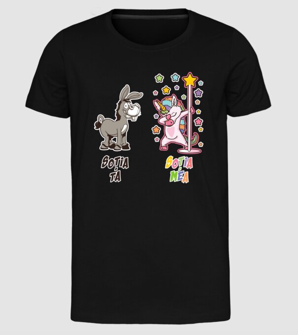 soția ta - soția mea model negru pe tricou