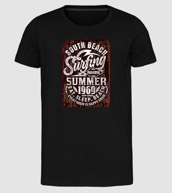 South Beach model negru pe tricou