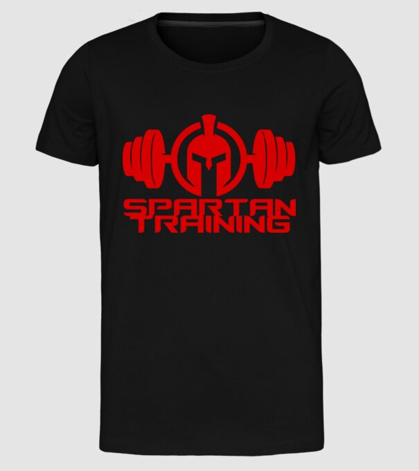 Spartan Training model negru pe tricou