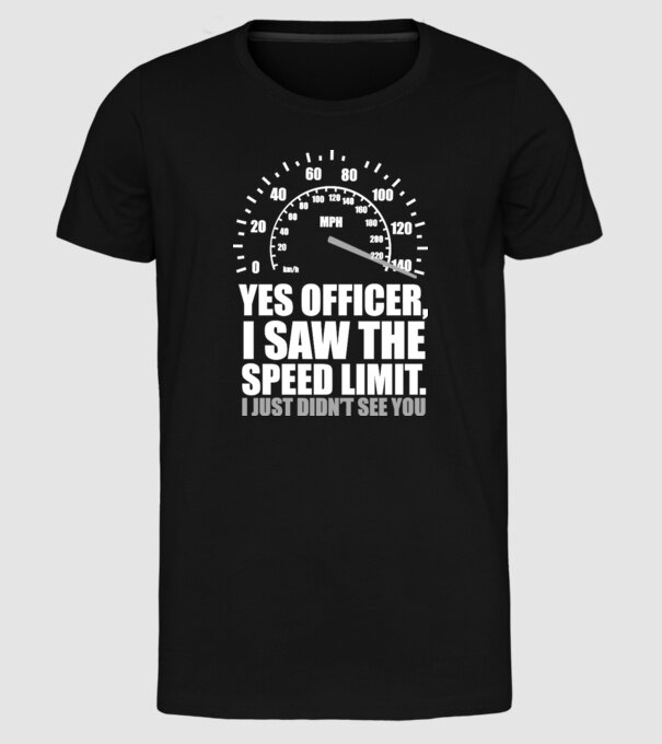 Speed limit model negru pe tricou