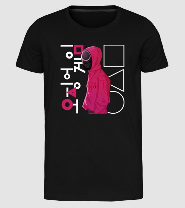squd game guard model negru pe tricou