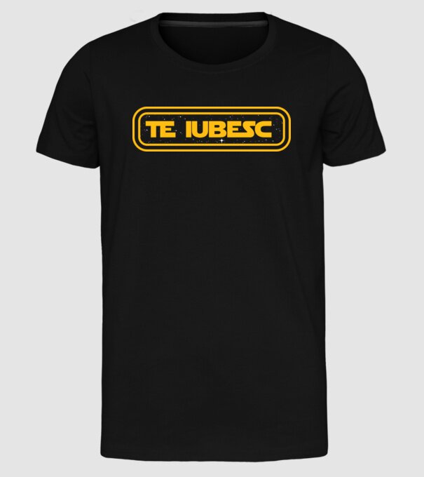 Starwars couple shirt model negru pe tricou