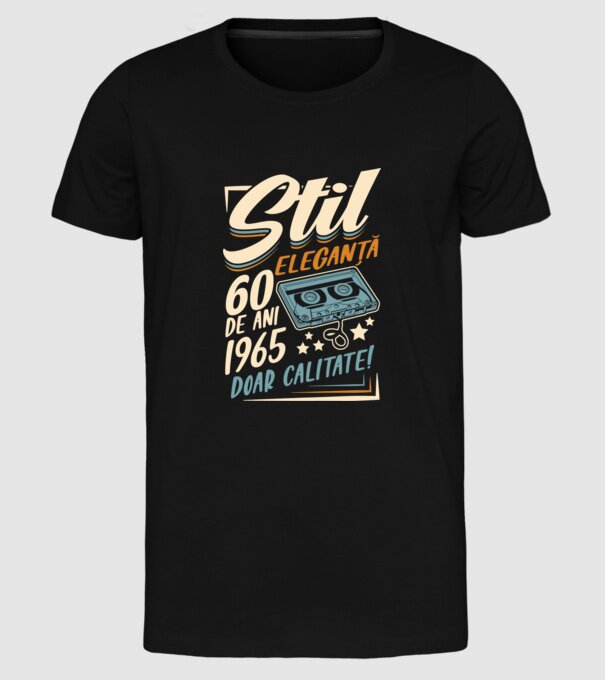 Stil eleganta 1965 model negru pe tricou