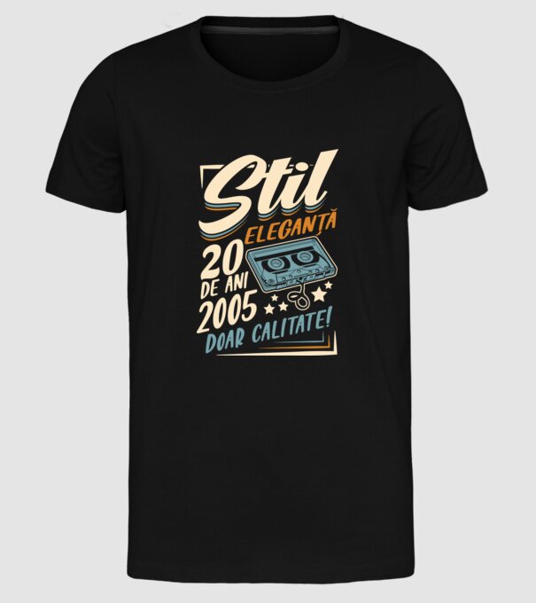Stil eleganta 2005 model negru pe tricou