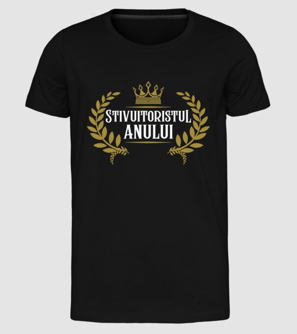 Stivuitoristul anului model negru pe tricou
