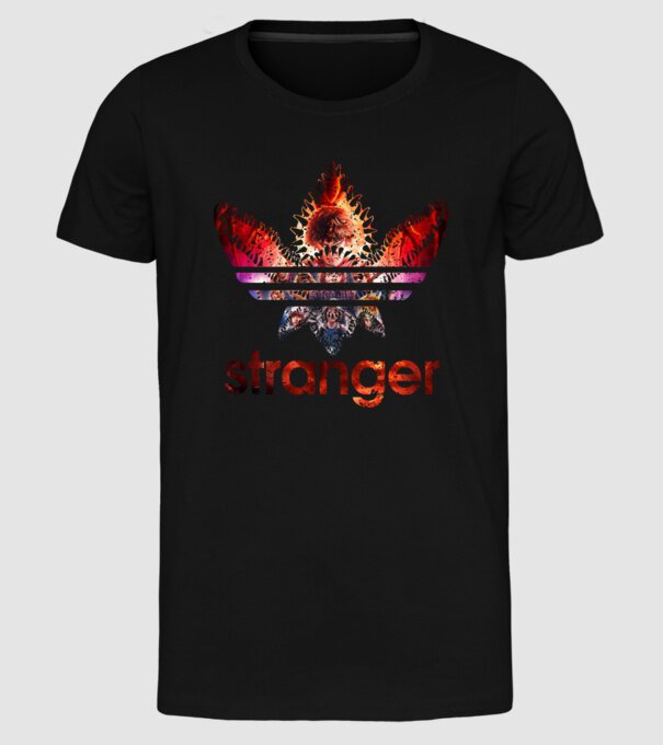 stranger logo poster model negru pe tricou