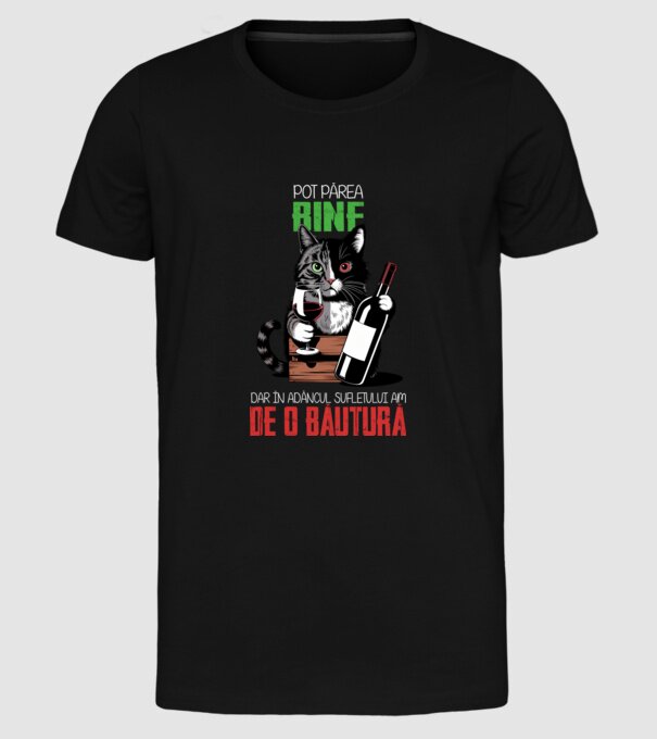 sunt bun pentru o băutură Negru model negru pe tricou
