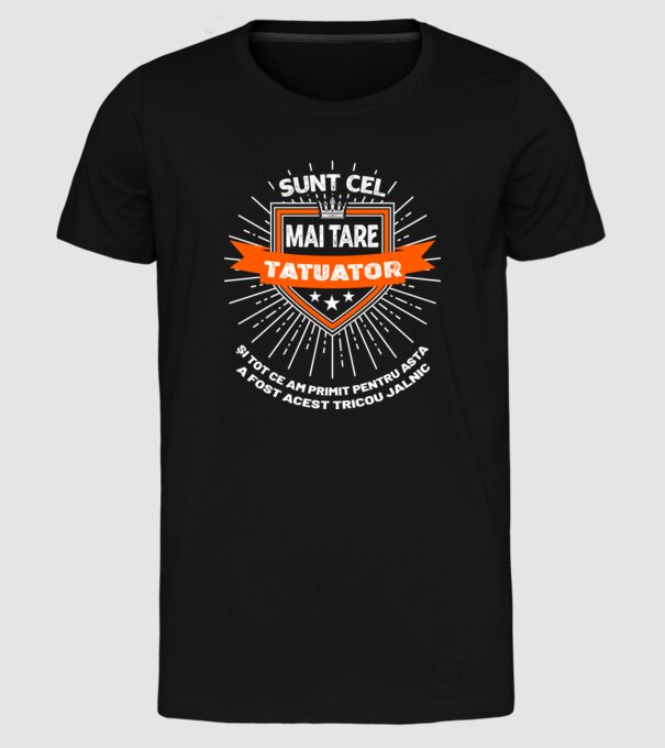 sunt cel mai tare tatuator și tot ce am primit pentru asta a fost acest tricou jalnic model negru pe tricou