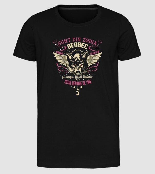 Berbec model negru pe tricou