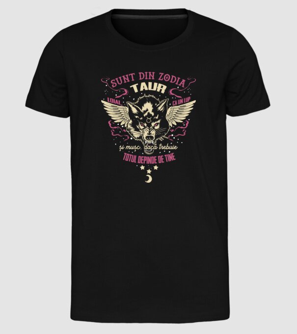Taur model negru pe tricou