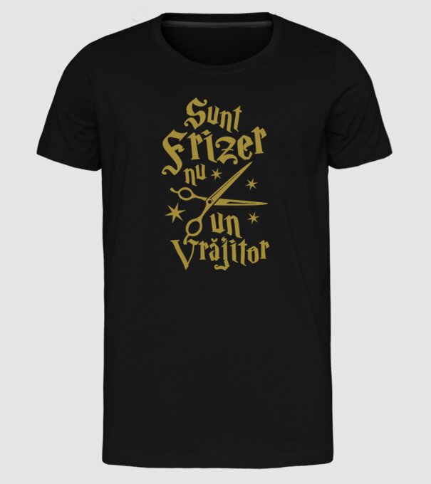 sunt frizer, nu un vrăjitor model negru pe tricou
