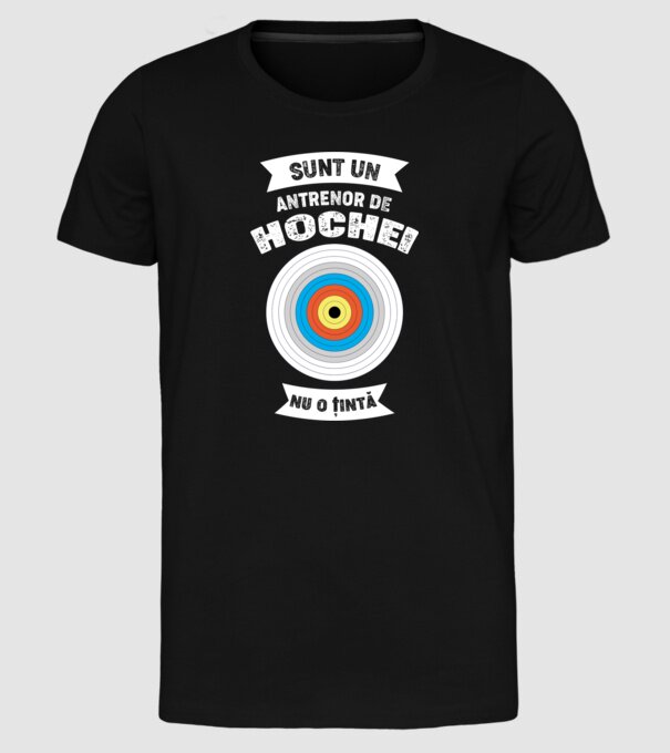 sunt un antrenor de hochei, nu o țintă model negru pe tricou