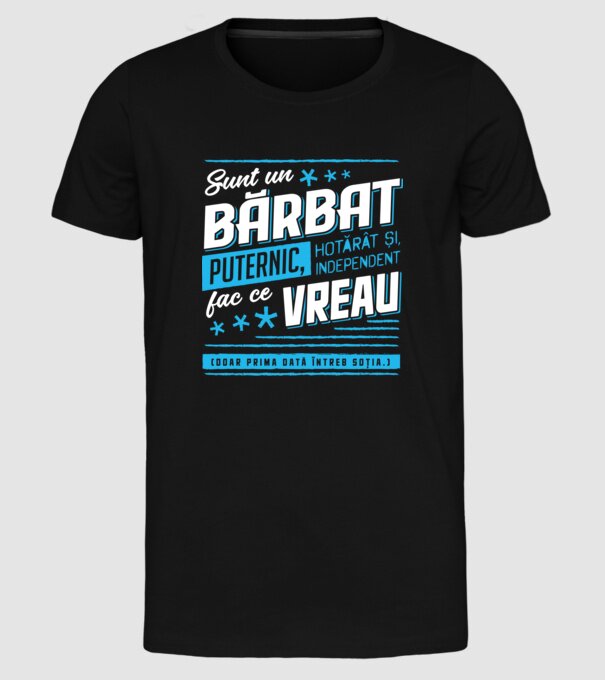 Sunt un bărbat puternic model negru pe tricou