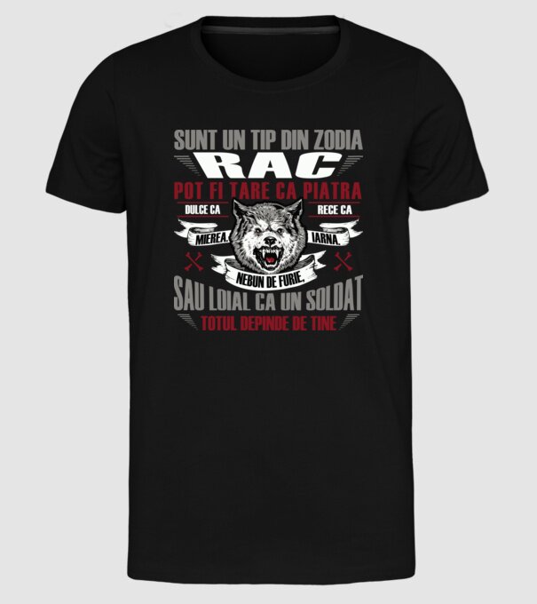 Sunt un tip din zodia Rac model negru pe tricou