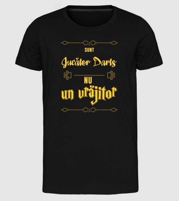 Sunt jucător darts, nu un vrăjitor model negru pe tricou
