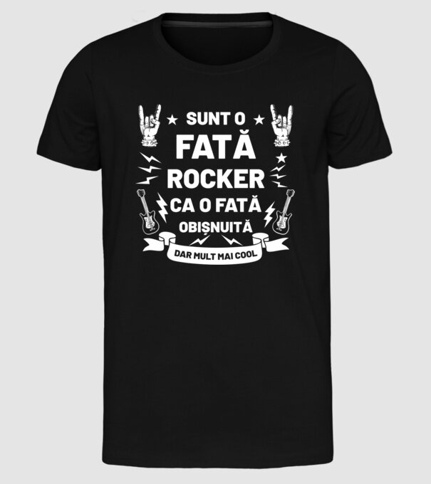 Sunt o fată rocker, ca o fată obișnuită, dar mult mai cool model negru pe tricou