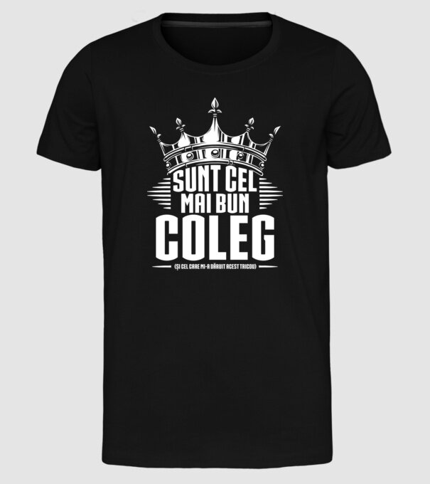 super coleg model negru pe tricou