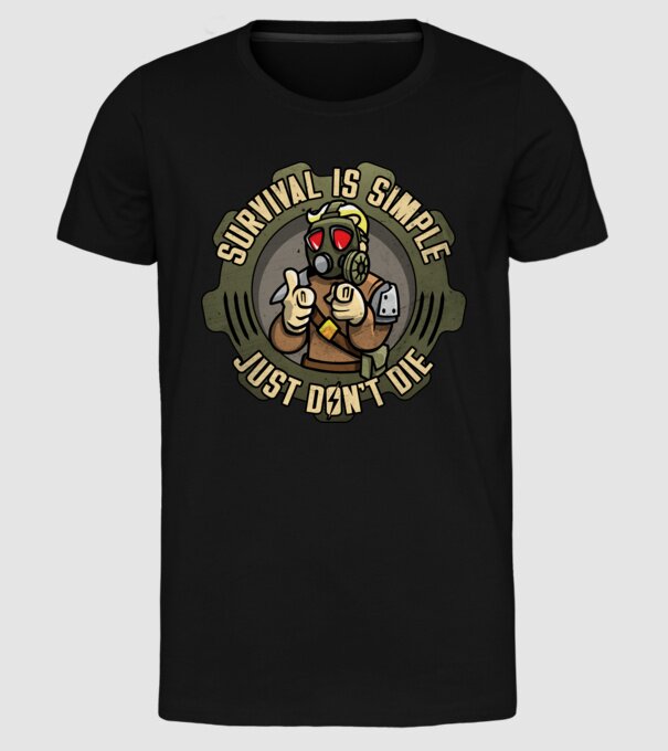 Survival model negru pe tricou
