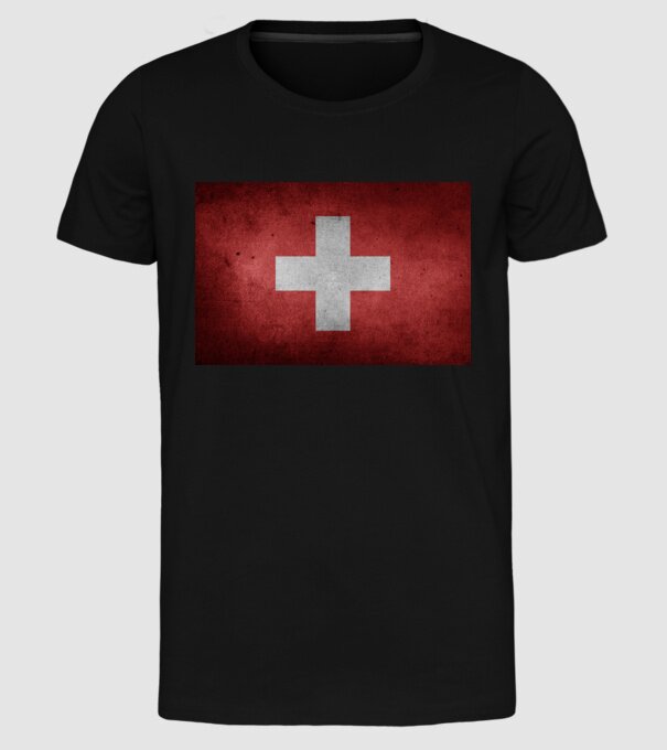SWITZERLAND model negru pe tricou