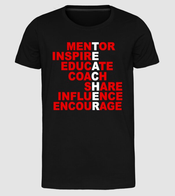 T E A C H E R model negru pe tricou