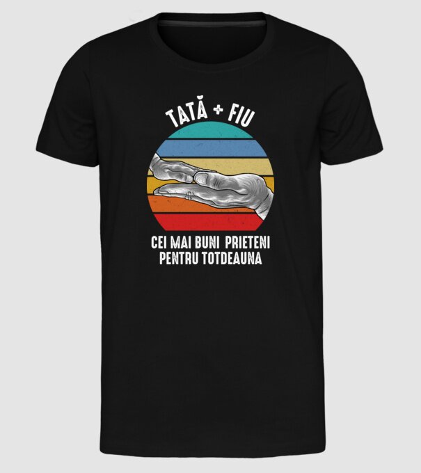 Tată - fiu - Cei mai buni prieteni pentru totdeauna model negru pe tricou