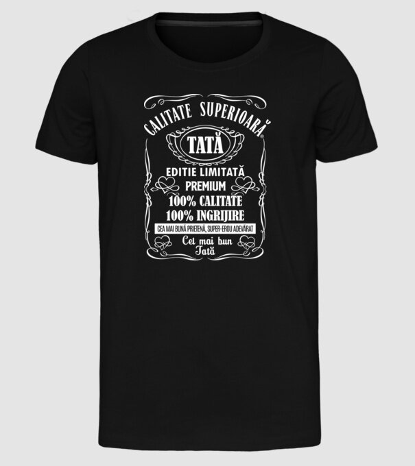 Tată Premium - ediție limitată model negru pe tricou