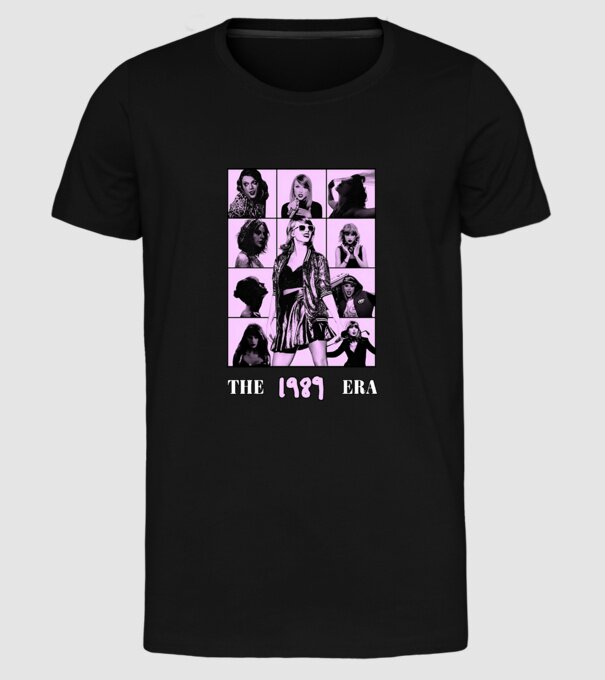 Taylor Swift ERAS lilac model negru pe tricou