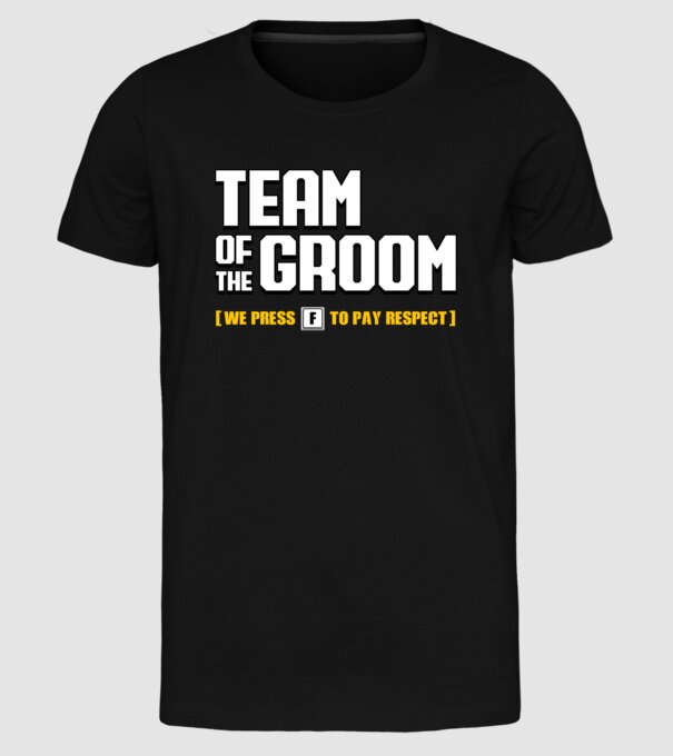 Team of the Groom model negru pe tricou