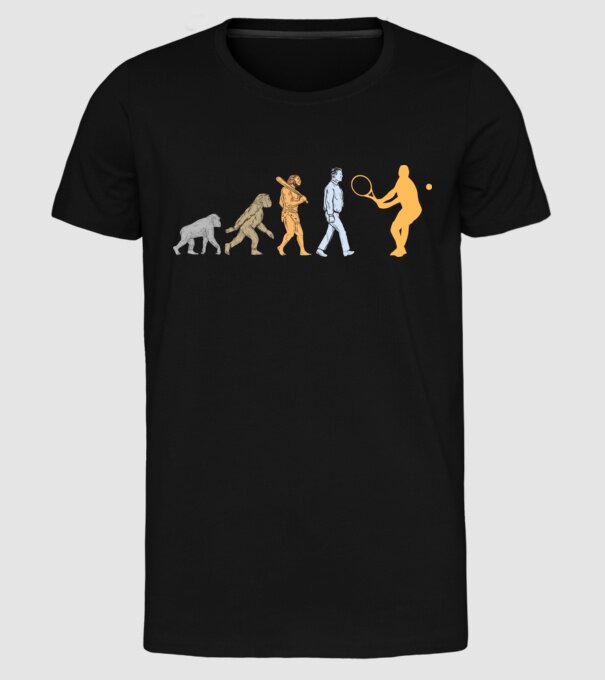 Tennis evolution model negru pe tricou