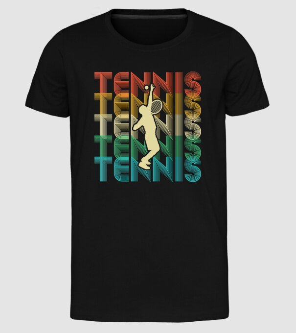 Tennis retro model negru pe tricou