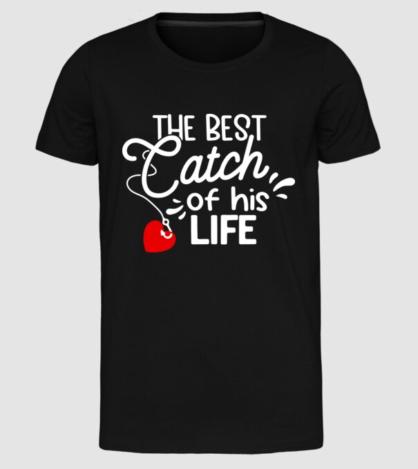 The best catch fehér model negru pe tricou