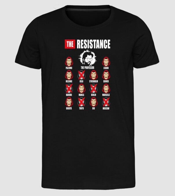 the resistance la casa de papel model negru pe tricou