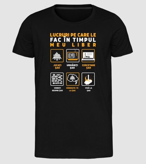 Things I do in my spare time EN model negru pe tricou