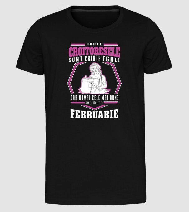 Toate croitoresele februarie model negru pe tricou
