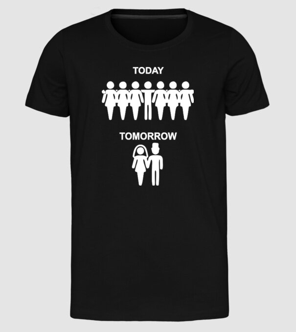 today tomorrow model negru pe tricou