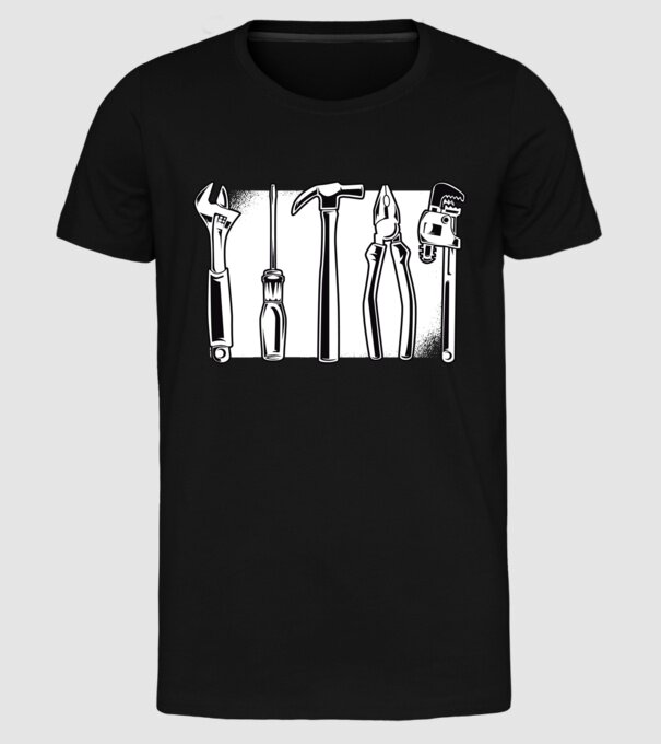 Tools model negru pe tricou