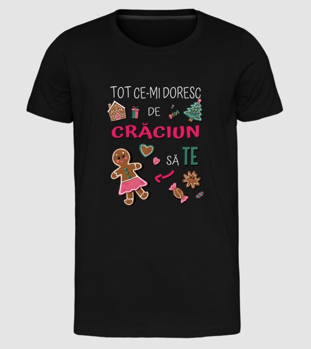 Tot ce-mi doresc de Crăciun să TE Femei Negru model negru pe tricou