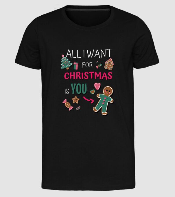 Tot ce-mi doresc de Crăciun să TE om Negro model negru pe tricou