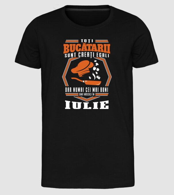 Toți bucătarii sunt creați egali iulie model negru pe tricou