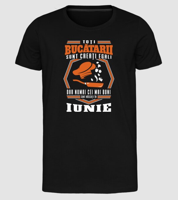 Toți bucătarii sunt creați egali iunie model negru pe tricou