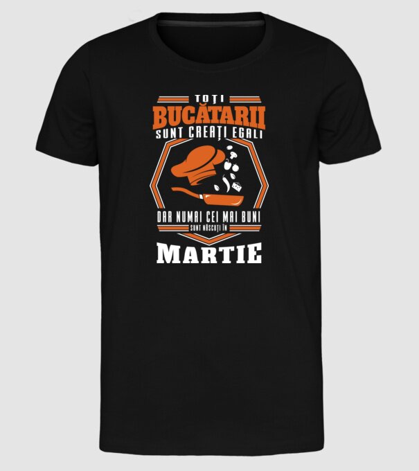 Toți bucătarii sunt creați egali martie model negru pe tricou
