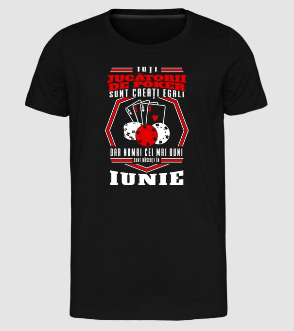 Toți jucătorii de poker sunt creați egali iunie model negru pe tricou