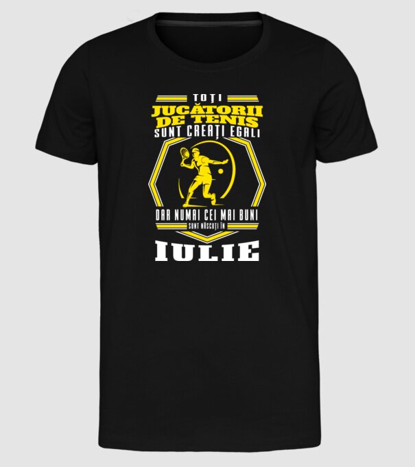 Toți jucătorii de tenis sunt creați egali iulie model negru pe tricou