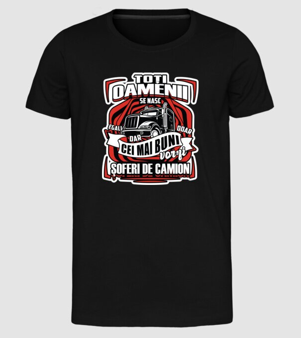 Toți oamenii șoferi de camion model negru pe tricou