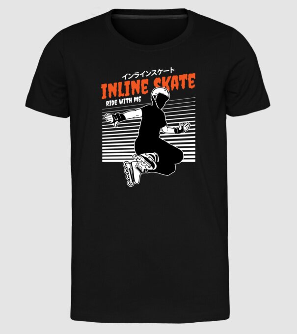 TR inlineskate model negru pe tricou