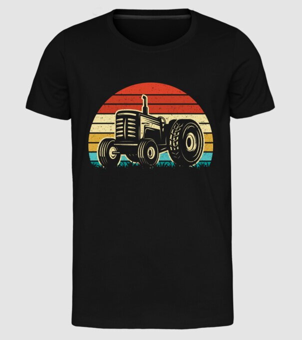TRACTOR model negru pe tricou