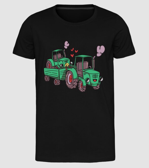 TRACTOR model negru pe tricou